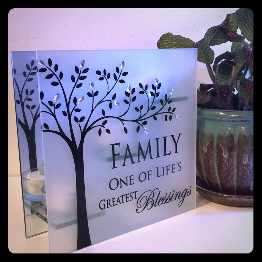 Tea Light Glass Candle Holder - Family